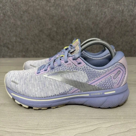 Brooks Ghost 14 Womens Running Shoes Size 9 Lilac Purple Lime 1203561B566 - Picture 5 of 10
